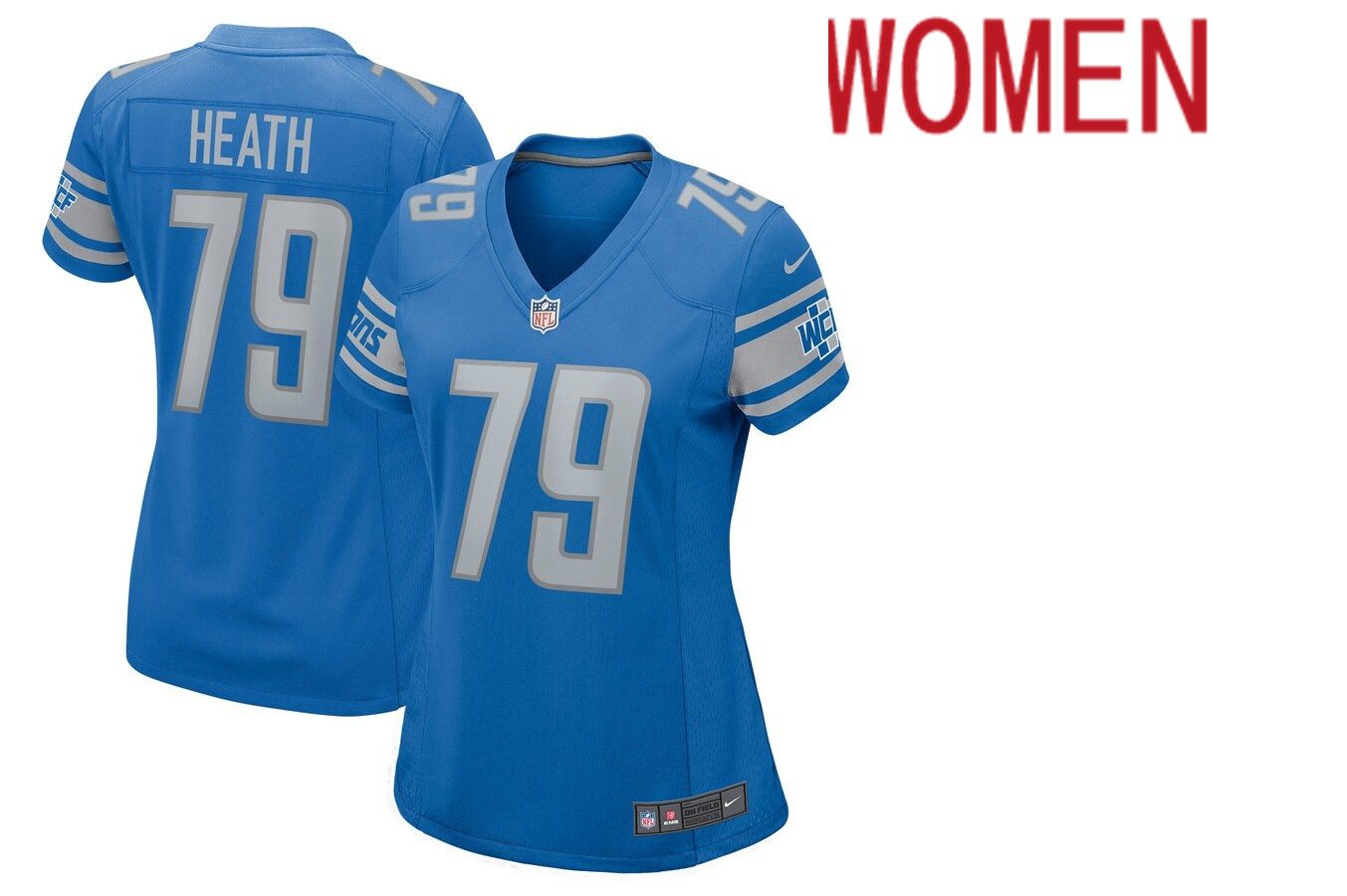Women Detroit Lions #79 Joel Heath Blue Nike Game NFL Jersey